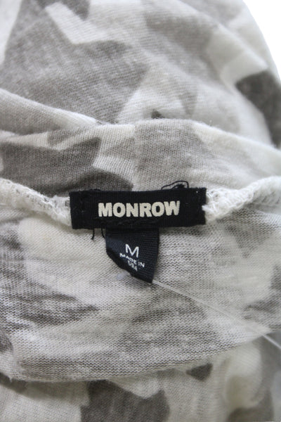 Monrow Womens Jersey T-Shirt Gray Crew Neck Short Sleeve 60% Tencel Size M