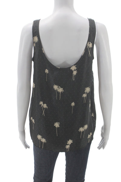 Rag & Bone Women Black Silk Polka Dot Camisole Scoop Neck Size M