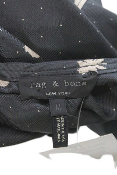 Rag & Bone Women Black Silk Polka Dot Camisole Scoop Neck Size M