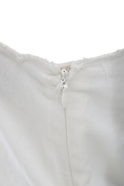 Universal Thread Womens White Sundress Scoop Neck Knee Length Cotton Size M