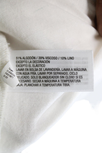 Universal Thread Womens White Sundress Scoop Neck Knee Length Cotton Size M