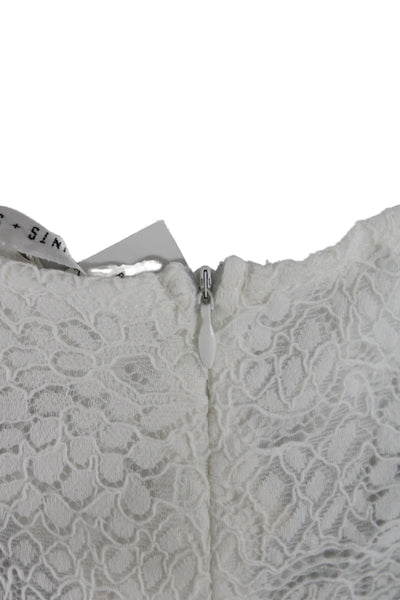 Saints + Secrets Women White Bohemian Square Neck Sleeveless Mini Dress Size S