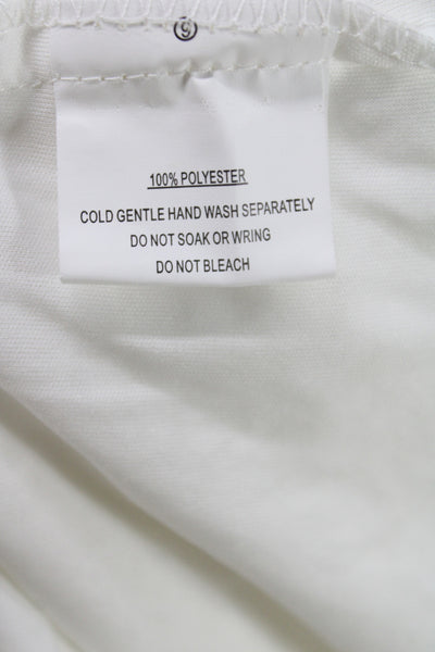 Saints + Secrets Women White Bohemian Square Neck Sleeveless Mini Dress Size S