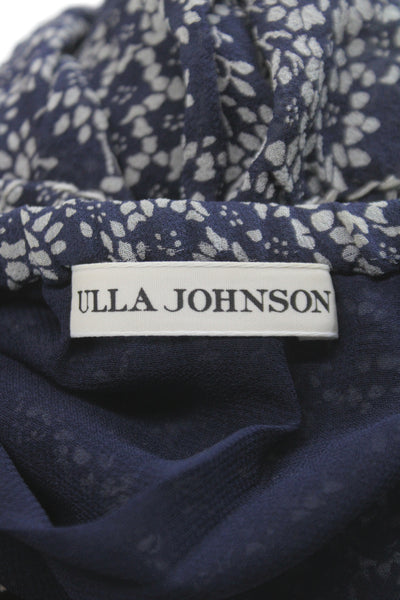 Ulla Johnson Womens Silk Floral Bohemian Mini Skirt Blue Size 2
