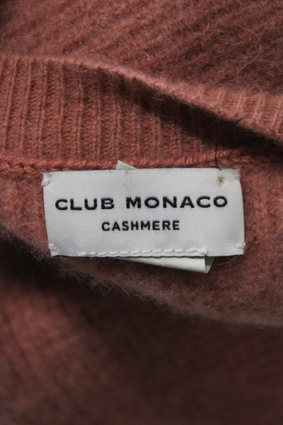 Club Monaco Women Pink Cashmere Pullover Sweater Crew Neck Long Sleeve Size M