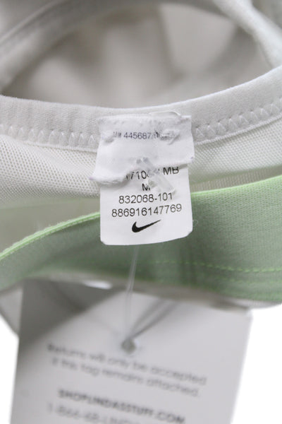Nike Womens Striped Pullover Sports Bra White Mint Green Size Medium