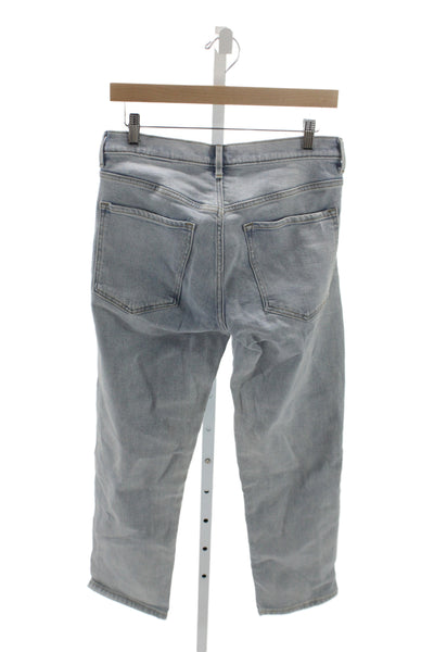 Banana Republic Women Straight Mid Rise Blue Cotton Jeans Size 27