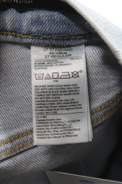 Banana Republic Women Straight Mid Rise Blue Cotton Jeans Size 27