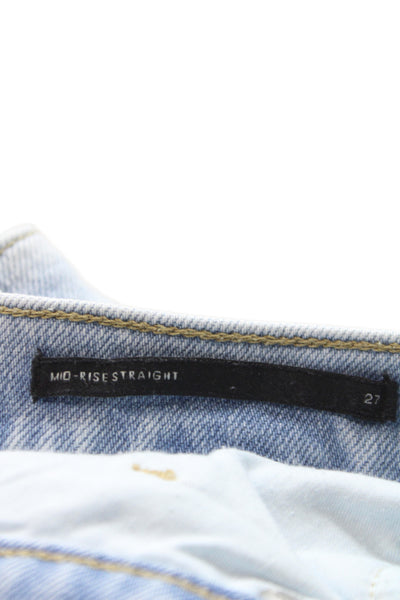 Banana Republic Women Straight Mid Rise Blue Cotton Jeans Size 27
