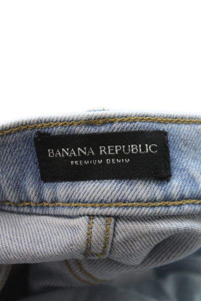 Banana Republic Women Straight Mid Rise Blue Cotton Jeans Size 27