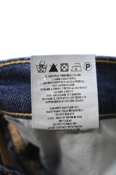 Jeanerica Womens Straight Blue Cotton Jeans Mid Rise Button Size 28