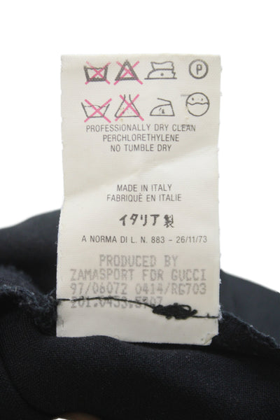 Gucci Womens Dress Pants Black Virgin Wool Button Size 44