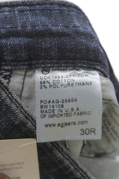 AG Adriano Goldschmied Womens Skinny Jeans Blue Cotton Mid Rise Size 30