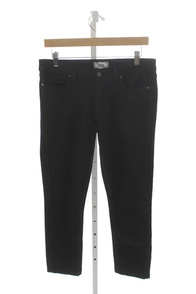 Paige Womens Cropped Black Low Rise Jeans Size 30