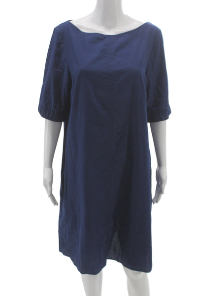 COS Womens Shift Dress Blue Cotton Short Sleeve Mini Size 14
