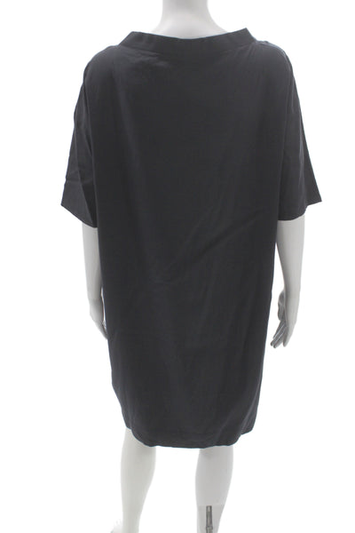 COS Womens Shift Dress Blue Cotton Short Sleeve Mini Size 14