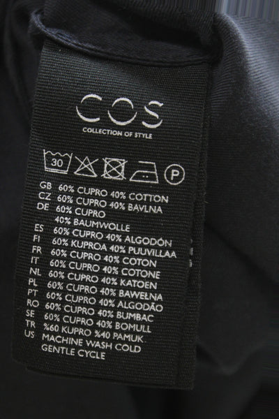 COS Womens Shift Dress Blue Cotton Short Sleeve Mini Size 14