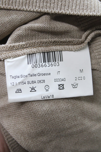 Lavia 18 Women Sleeveless V-Neck Pullover Sweater Beige 72% Viscose Size M
