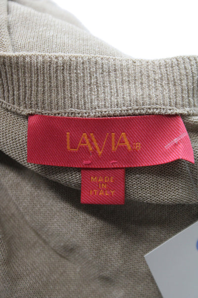Lavia 18 Women Sleeveless V-Neck Pullover Sweater Beige 72% Viscose Size M