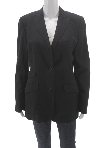 Dolce & Gabbana Womens Collared Buttoned Long Sleeve Blazer Black Size M