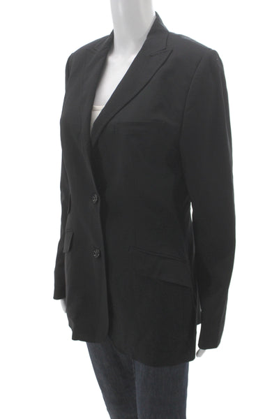 Dolce & Gabbana Womens Collared Buttoned Long Sleeve Blazer Black Size M