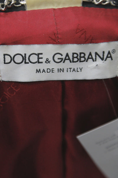 Dolce & Gabbana Womens Collared Buttoned Long Sleeve Blazer Black Size M