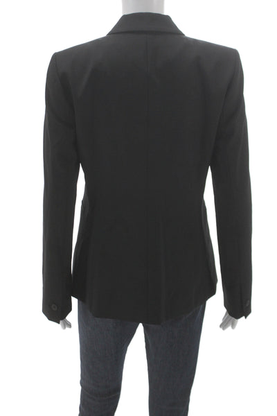 Elie Tahari Womens Basic Jacket Black Wool Button Long Sleeve Size 6
