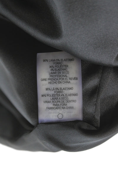 Elie Tahari Womens Basic Jacket Black Wool Button Long Sleeve Size 6
