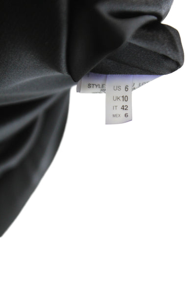 Elie Tahari Womens Basic Jacket Black Wool Button Long Sleeve Size 6