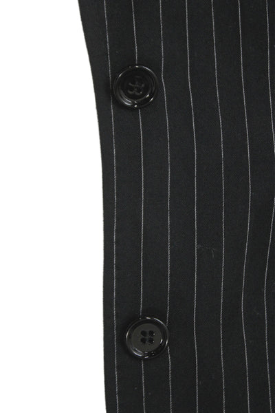 Dolce & Gabbana Womens Striped Buttoned Long Sleeve Blazer Black Size EUR 44