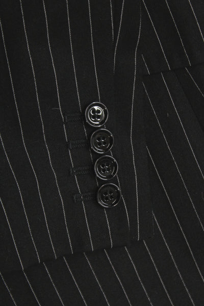 Dolce & Gabbana Womens Striped Buttoned Long Sleeve Blazer Black Size EUR 44