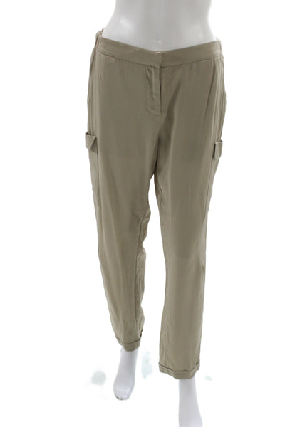 Lavia 18 Women Cargo Pants Beige Button 79% Acetate Inseam 28 Size 42