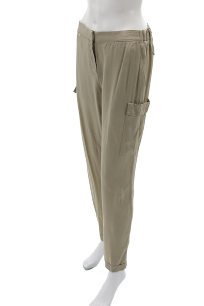 Lavia 18 Women Cargo Pants Beige Button 79% Acetate Inseam 28 Size 42