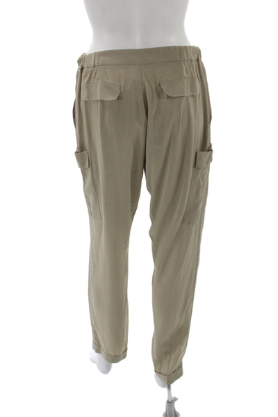 Lavia 18 Women Cargo Pants Beige Button 79% Acetate Inseam 28 Size 42