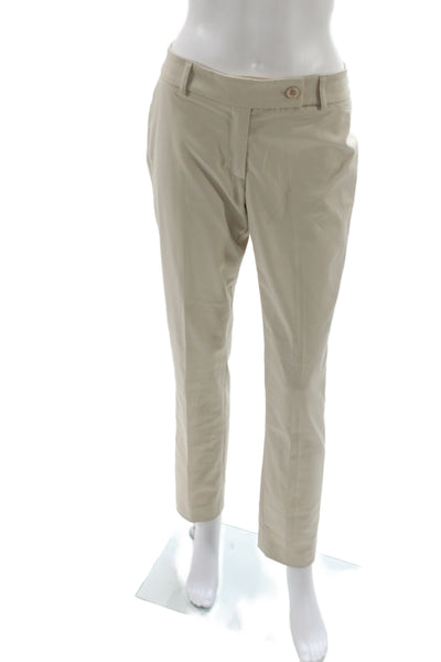 Peace of Cloth Women Beige Dress Pants Button Closure Size 2