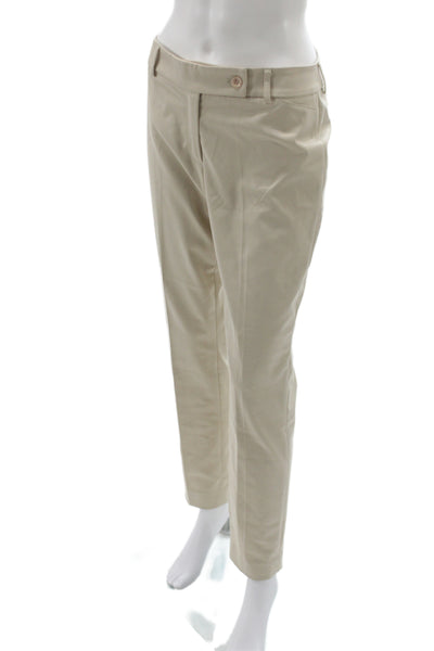 Peace of Cloth Women Beige Dress Pants Button Closure Size 2