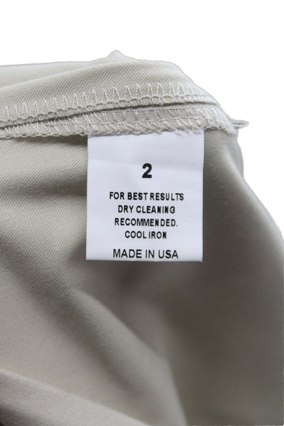 Peace of Cloth Women Beige Dress Pants Button Closure Size 2