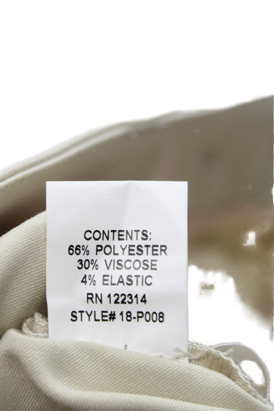 Peace of Cloth Women Beige Dress Pants Button Closure Size 2