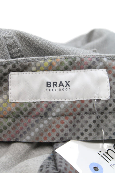 Brax Feel Good Mens Chino Pants Gray Button 50% Cotton Size 48