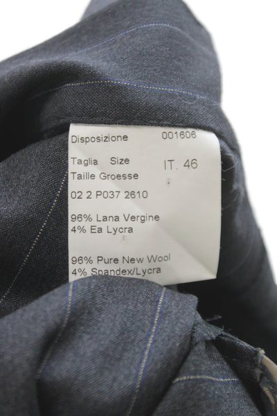 Piazza Sempione Women Striped Virgin Wool Dress Pants Gray Size 46