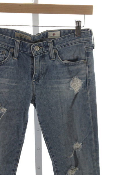 AG Adriano Goldschmied Women Ankle Jeans Blue Cotton Mid Rise Inseam 26 Size 24