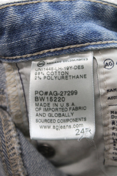 AG Adriano Goldschmied Women Ankle Jeans Blue Cotton Mid Rise Inseam 26 Size 24