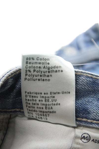 AG Adriano Goldschmied Women Ankle Jeans Blue Cotton Mid Rise Inseam 26 Size 24