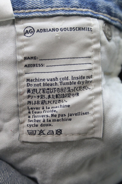 AG Adriano Goldschmied Women Ankle Jeans Blue Cotton Mid Rise Inseam 26 Size 24
