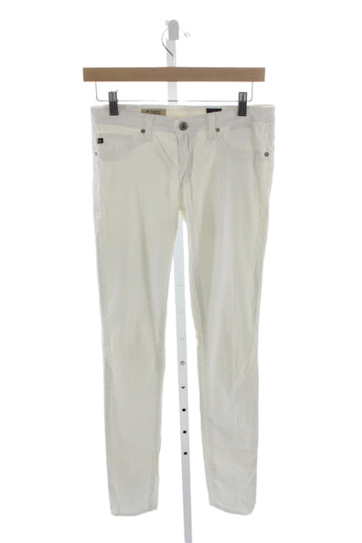 AG Adriano Goldschmied Women Skinny White Cotton Jeans Button Size 26