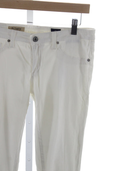 AG Adriano Goldschmied Women Skinny White Cotton Jeans Button Size 26