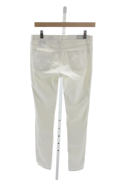AG Adriano Goldschmied Women Skinny White Cotton Jeans Button Size 26