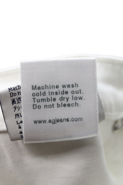 AG Adriano Goldschmied Women Skinny White Cotton Jeans Button Size 26
