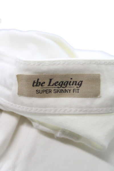 AG Adriano Goldschmied Women Skinny White Cotton Jeans Button Size 26