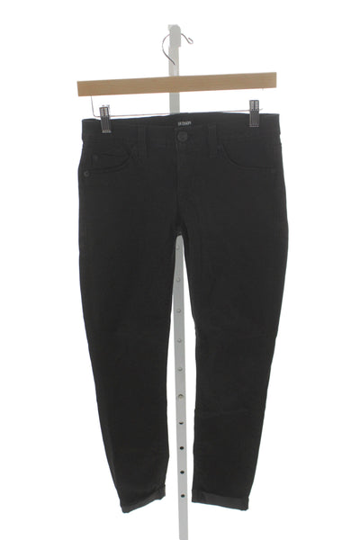 Hudson Women Skinny Black Jeans Button Cotton Blend 26in Inseam Size 25